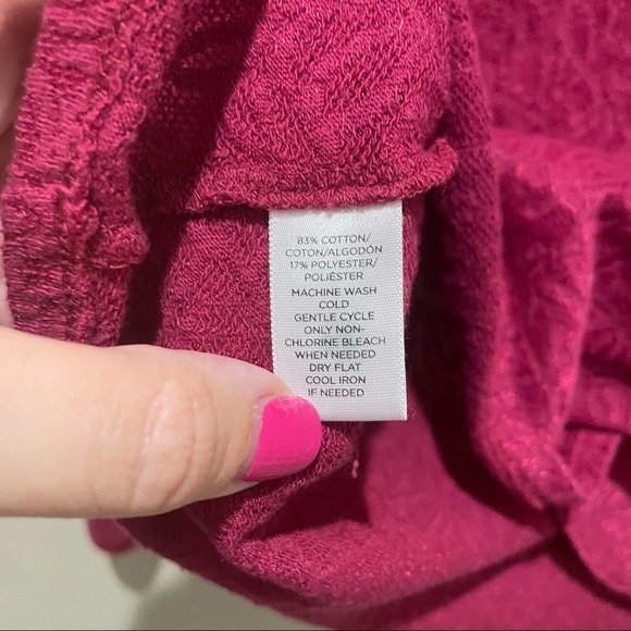 Loft Semi Sheer Lace Style Long Sleeve Top Size Small - Picture 6 of 6